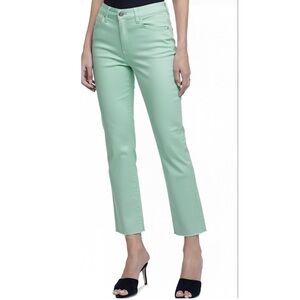 NWT L’Agence Sada High Rise Crop Slim Jeans Soft Mint Coated Sample Sz 25